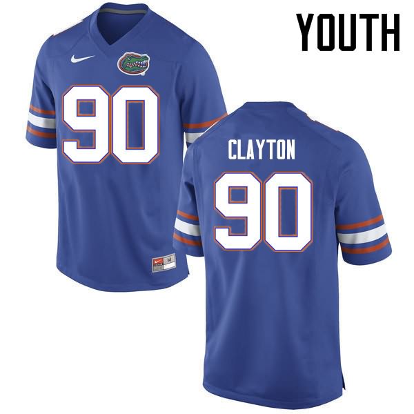 Youth NCAA Florida Gators Antonneous Clayton #90 Stitched Authentic Nike Blue College Football Jersey XTN3265YX